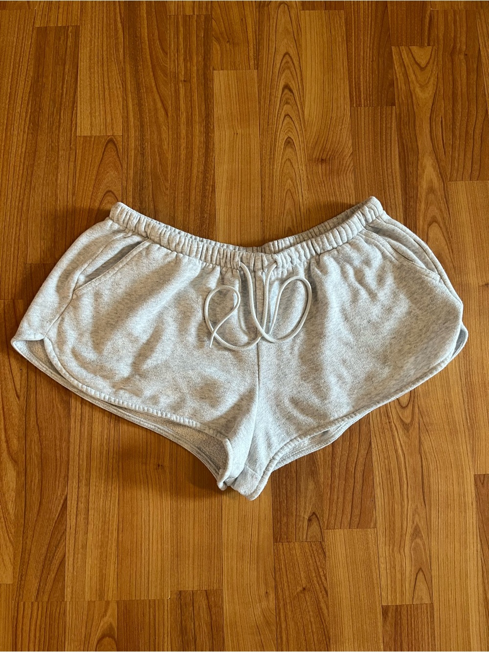 No Boundaries Light Gray Athletic Drawstring Shorts